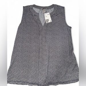 H&M Sleeveless V-Neck Printed Camisole - Black & White